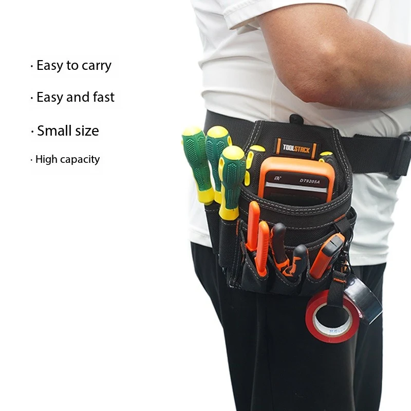 กระเป๋าทํางานช่างไฟฟ้า ระบบหัวเข็มขัดด่วนของชุดเครื่องมือที่สะดวก กระเป๋าช่างไฟฟ้าหลักผ้า Oxford ทนทาน กระเป๋าอเนกประสงค์