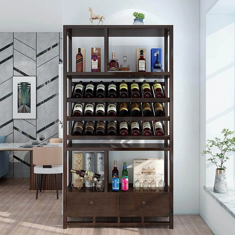 

Household ornament wine cabinets display Living room floor Storage wine rack corner casier bouteille vin luxury bar furniture