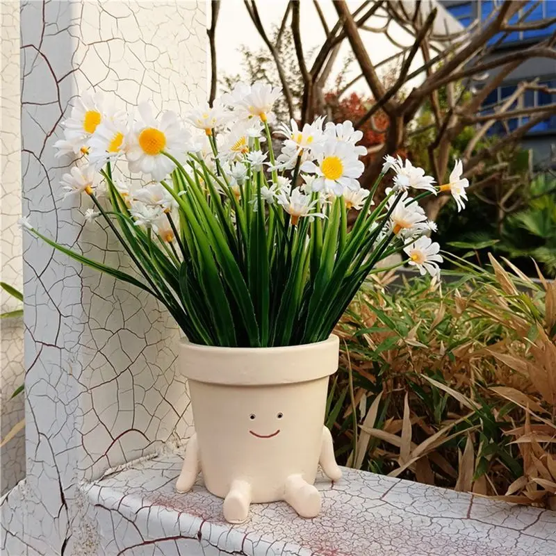 AT21-Smile Face Planter Pot Funny Plant Pot For Indoor Outdoor Plants Cute Head Planters Decorative B