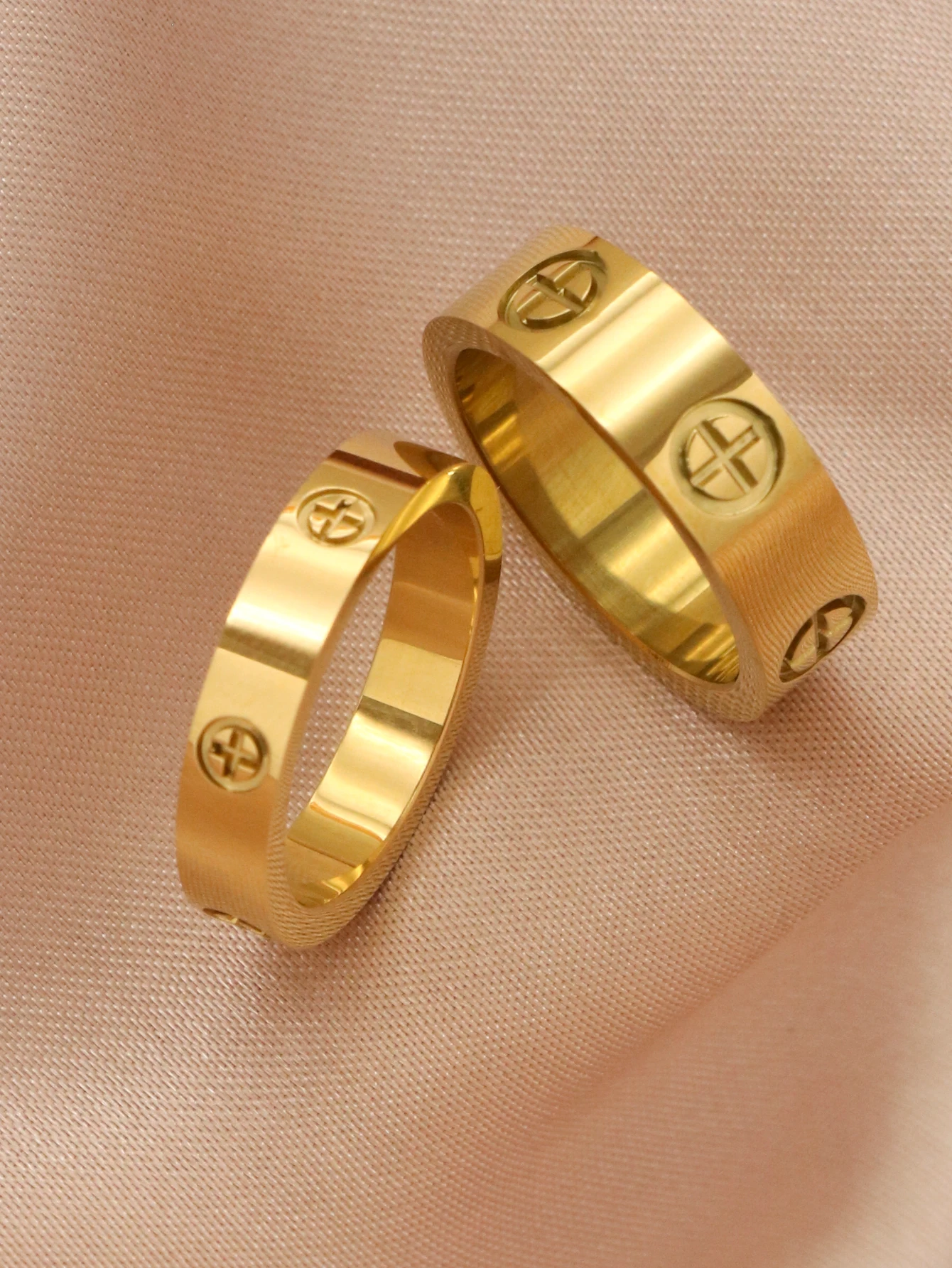 1 Piece Fashion Classic Cross Stainless Steel Rings For Women Men Gold Color Luxury Jewelry Wedding Gift