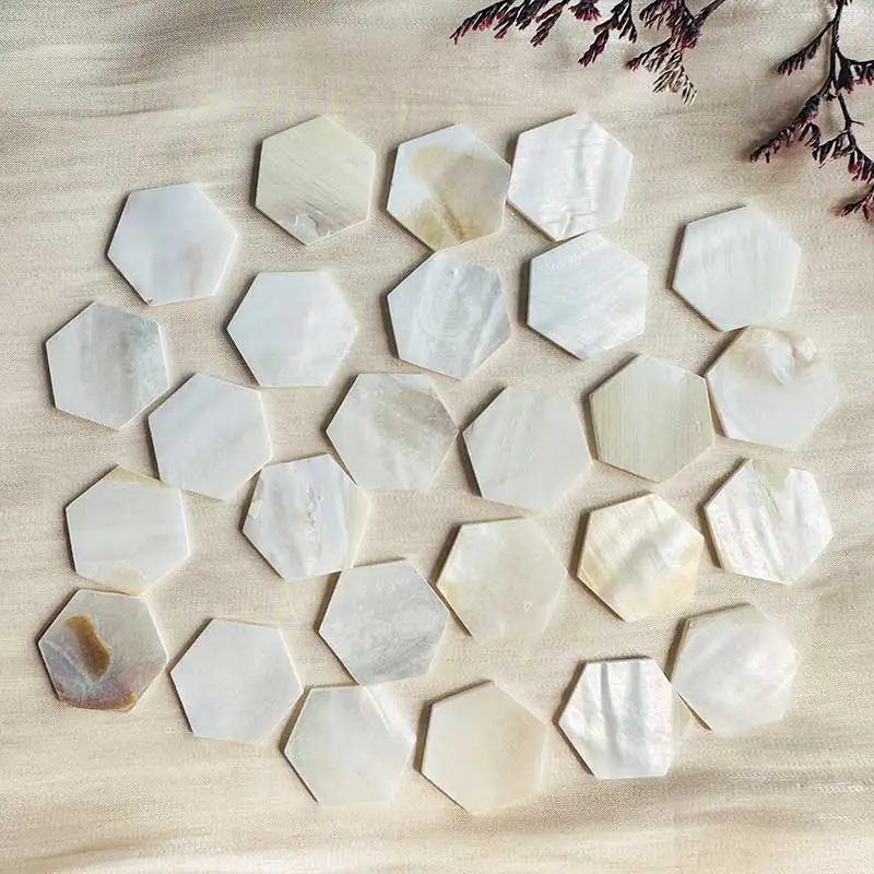 

25pc Mother of Pearl Mosaic Tiles Natural Shell Hexagon Mosaic Pieces for Home Decoration Crafts materials hobbies arte91
