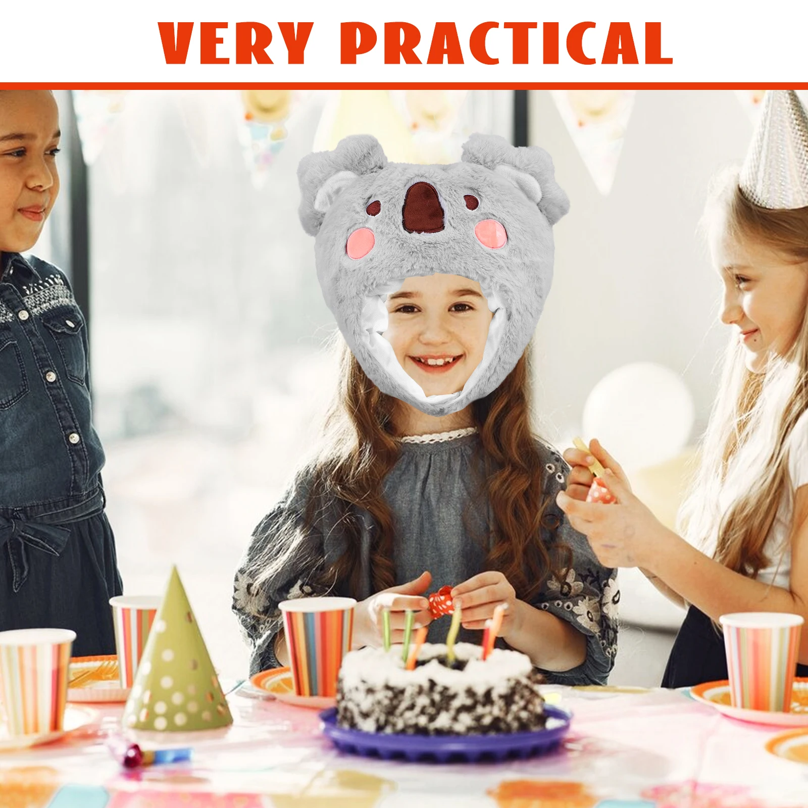 

1pcs Koala Headwear Party Costume Animal Costume Adult Carnival Cosplay Funny Party Favor Cartoon Animal Headgear Decorative