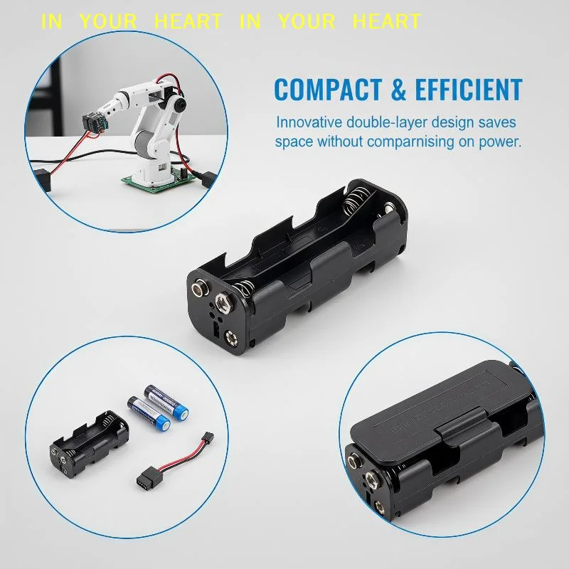 【X】2/3/4/6/8 Slots LR06 Battery Holder Connector Storage Easy Install Battery Bracket for School Physics Teaching Activities