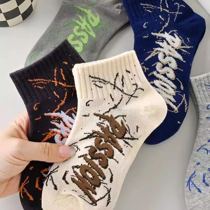 Men's Basketball Sports Socks Spring Summer Trendy Versatile Breathable Sweat Absorbent Short Socks for Students And Athletes