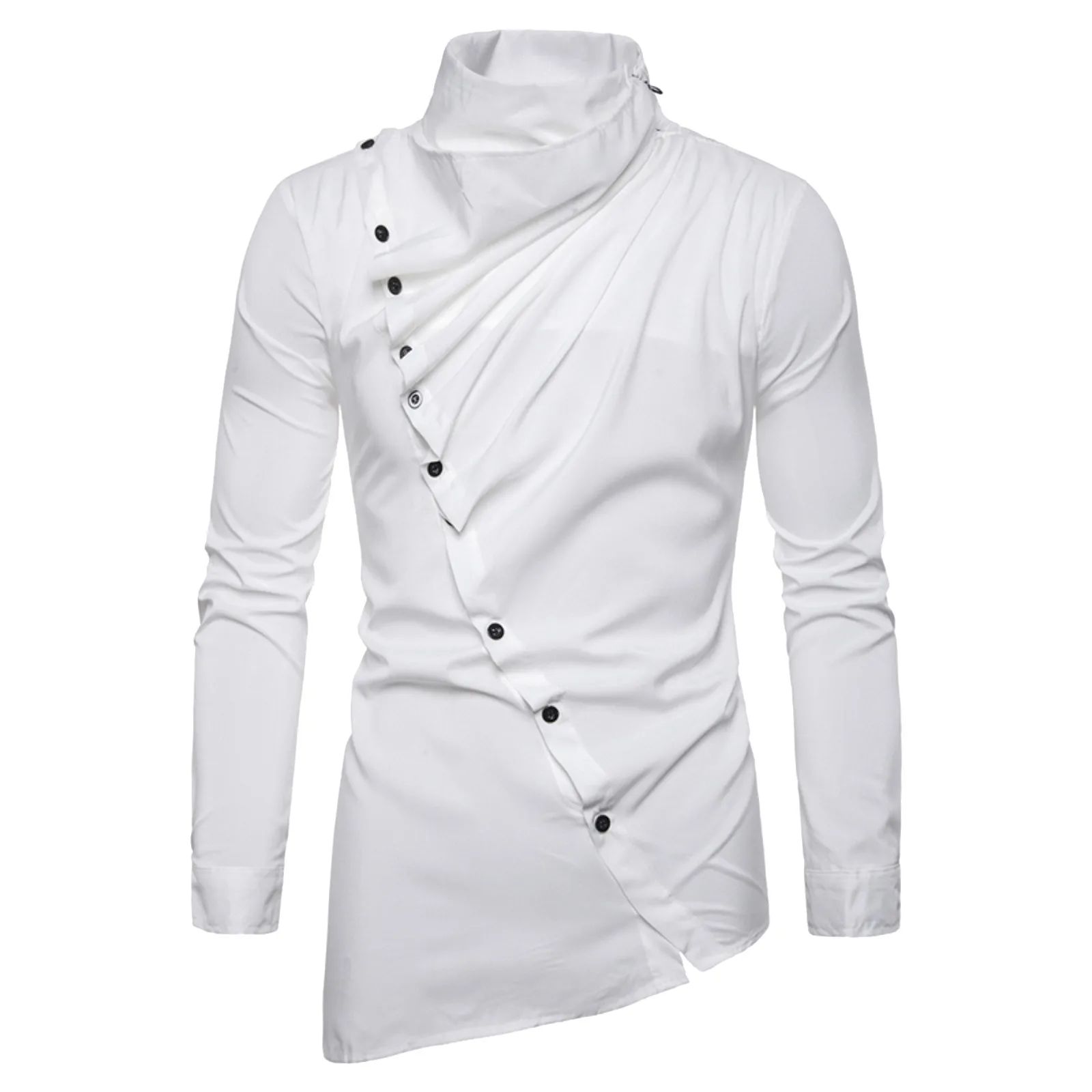 Chemise à manches longues pour hommes, haut de personnalité mignon, t-shirt blanc, devant alertes onal, mode sud-coréenne, robe de rue, nouveau, 2023