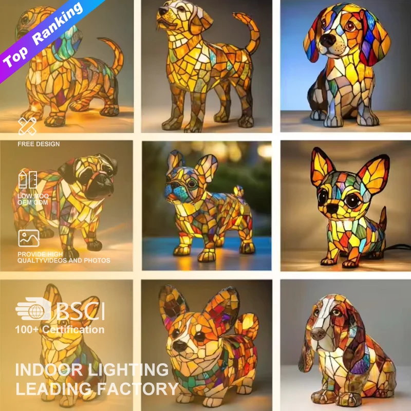 

LED Animal Resin Night Light Cute Room Table Lamp USB Desktop Ornaments Owl Sea Turtle Lion Cat Home Decor Gift Bedside Lamps