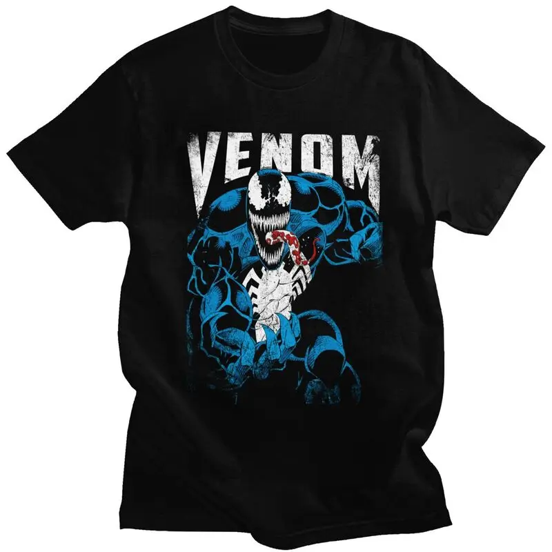 Venom Cartoon T Shirt for Men Cotton Tshirt Fashion Tees Short Sleeved T-shirt Fitted Clothing