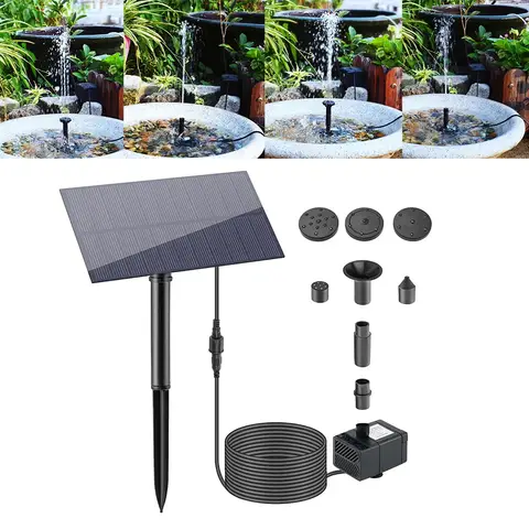 5W 5V Solar Water Pump Garden Decoration with Stake Solar Panel Fountain Watering System Energy Saving 180L/h Kits for Fish Tank