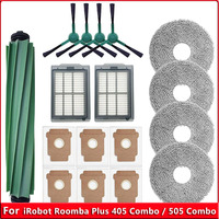 For iRobot Roomba Plus 405 Combo / 505 Combo Robot Vacuum Spare Parts Main Side Brushes Mop Cloths Filters Dust Bags Accessory