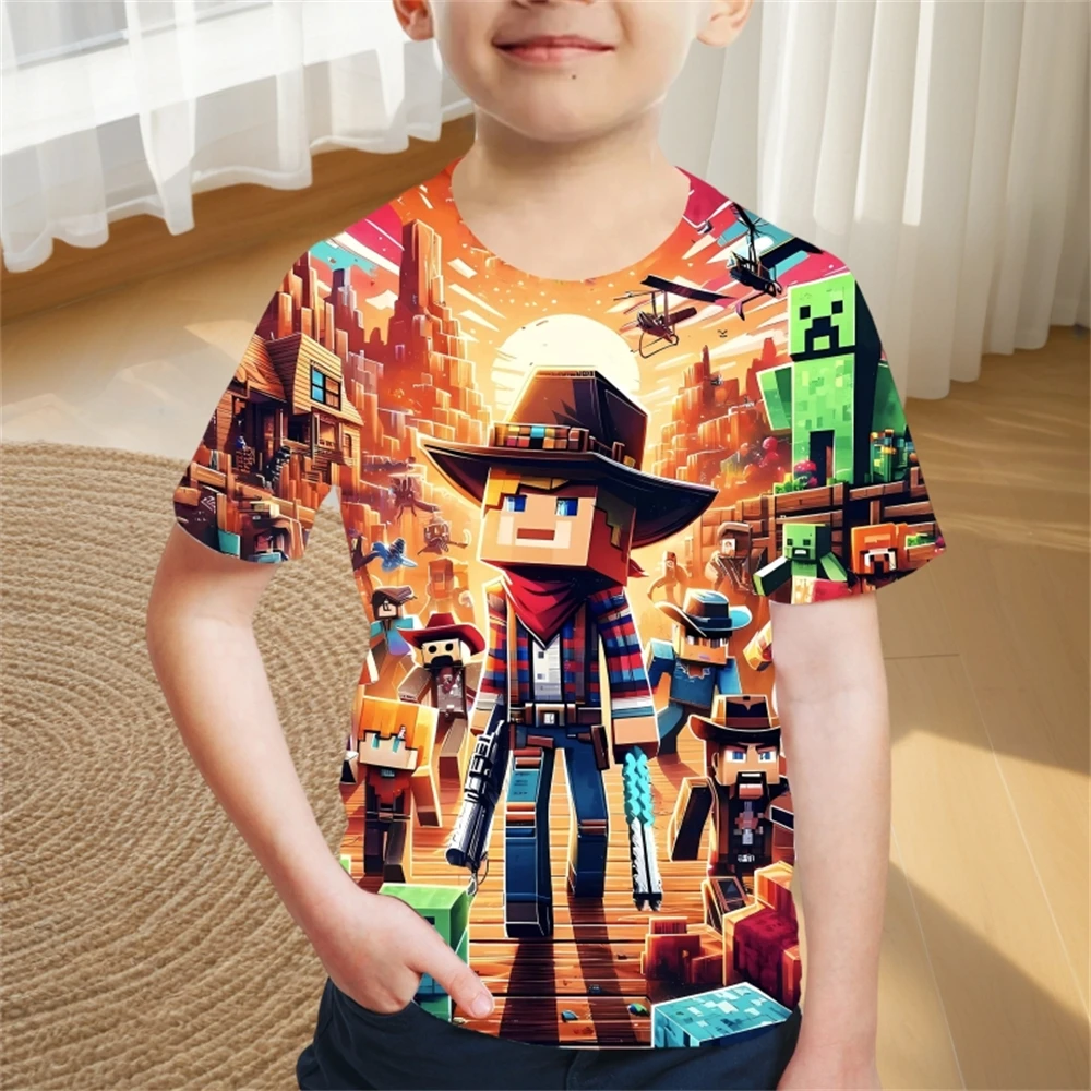 Children\'s Clothing Adventure Style Boys Clothes Cartoon T-Shirt for a Boy Fashion 2024 Baby Summer Clothes O-Neck Children Top