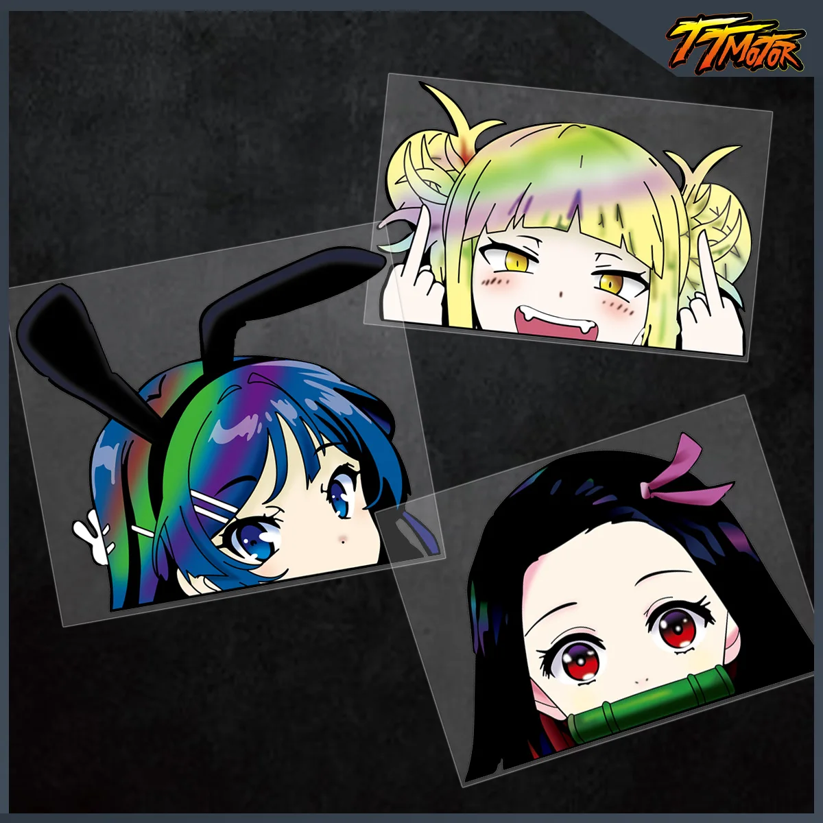 

JDM японский мультфильм аниме девушка светоотражающие виниловые аксессуары для мотоциклов наклейки для MT07 MT09 S1000RR Africa Twin 1100 TMAX 500