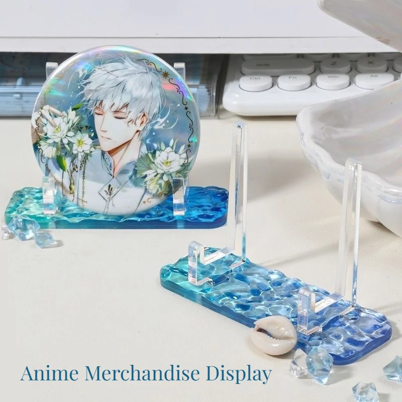 Clear Acrylic Anime Merchandise Display Easels Rack Love and Deepspace Genshin Impact Honkai Star Rail Water Ripple Bracket