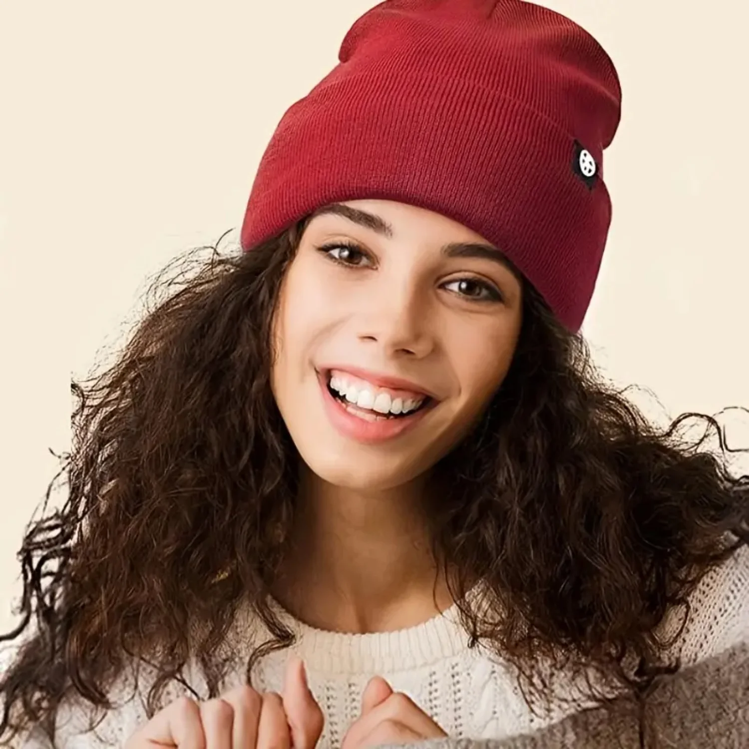 

Winter Warm Knitted Beanie Hat with Thick Wool Lining for Cold Weather