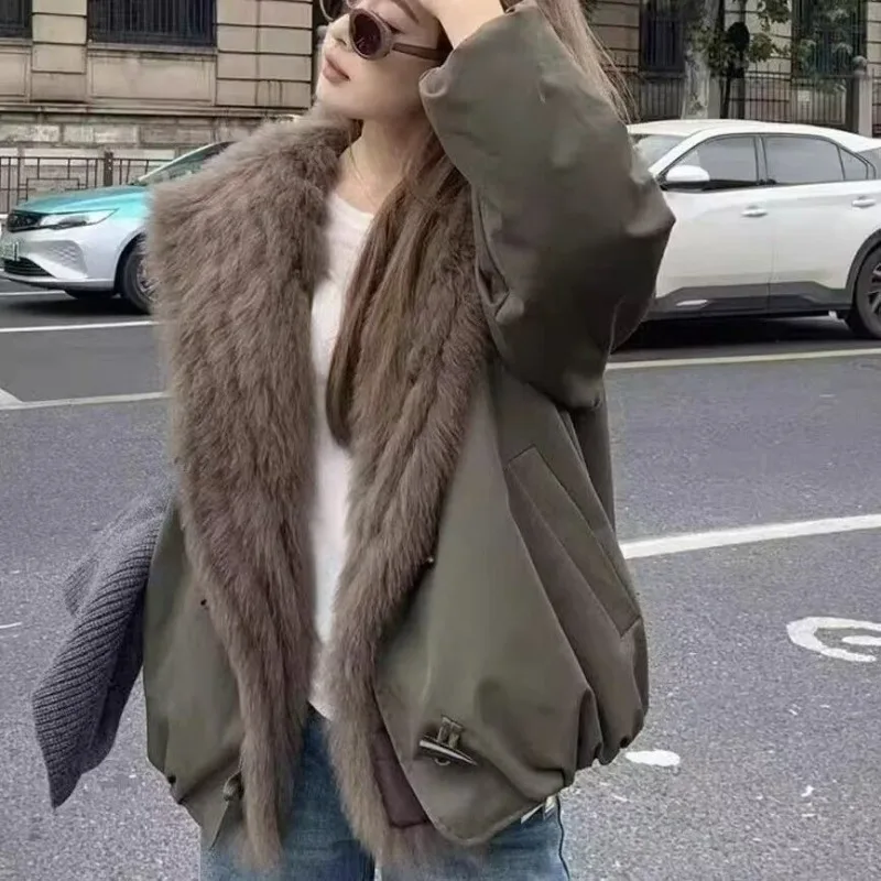 New Short Loose Thick Coat Stylish Fur Collar Style Overcomes Lapel Cotton-padded Jackets Suitable for Petite Large-sized People