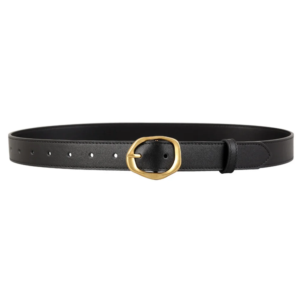 Vintage gouden kleur ovale gesp damesriem luxe lederen riem dames trendy riemen mode tailleband voor jeansjurk