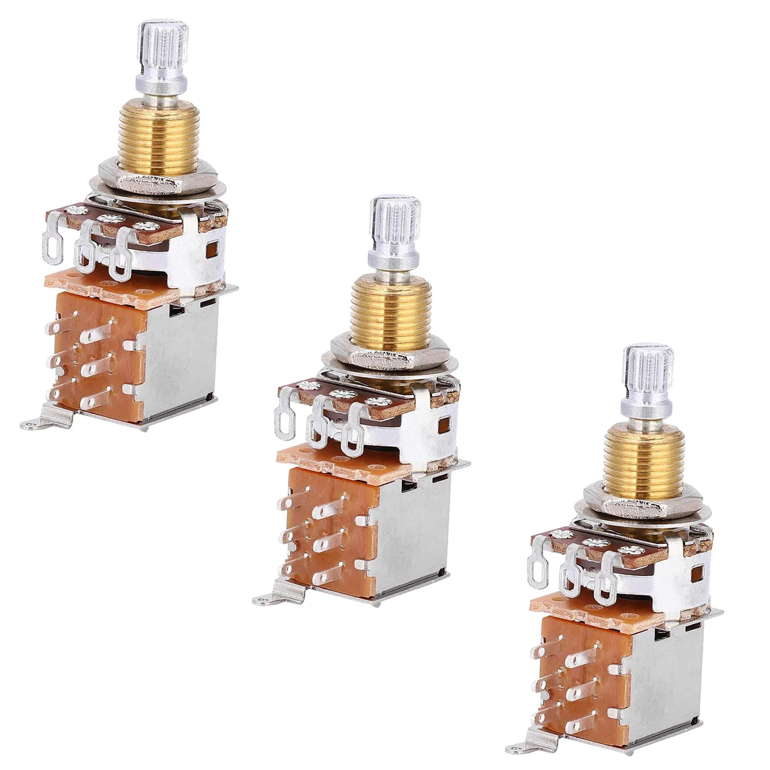 3Pcs A500K Potentiometer Push Pull Switch Guitar Control Pot Electric Guitar Tone Volume Parts Gold