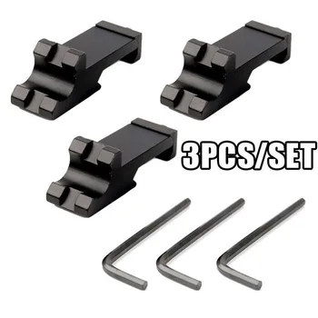 전술 3 개/대 45도 범위 시력 마운트 알루미늄 레일 마운트 20mm Picatinny 범용 레일 위버 사냥 Airsoft Wargame