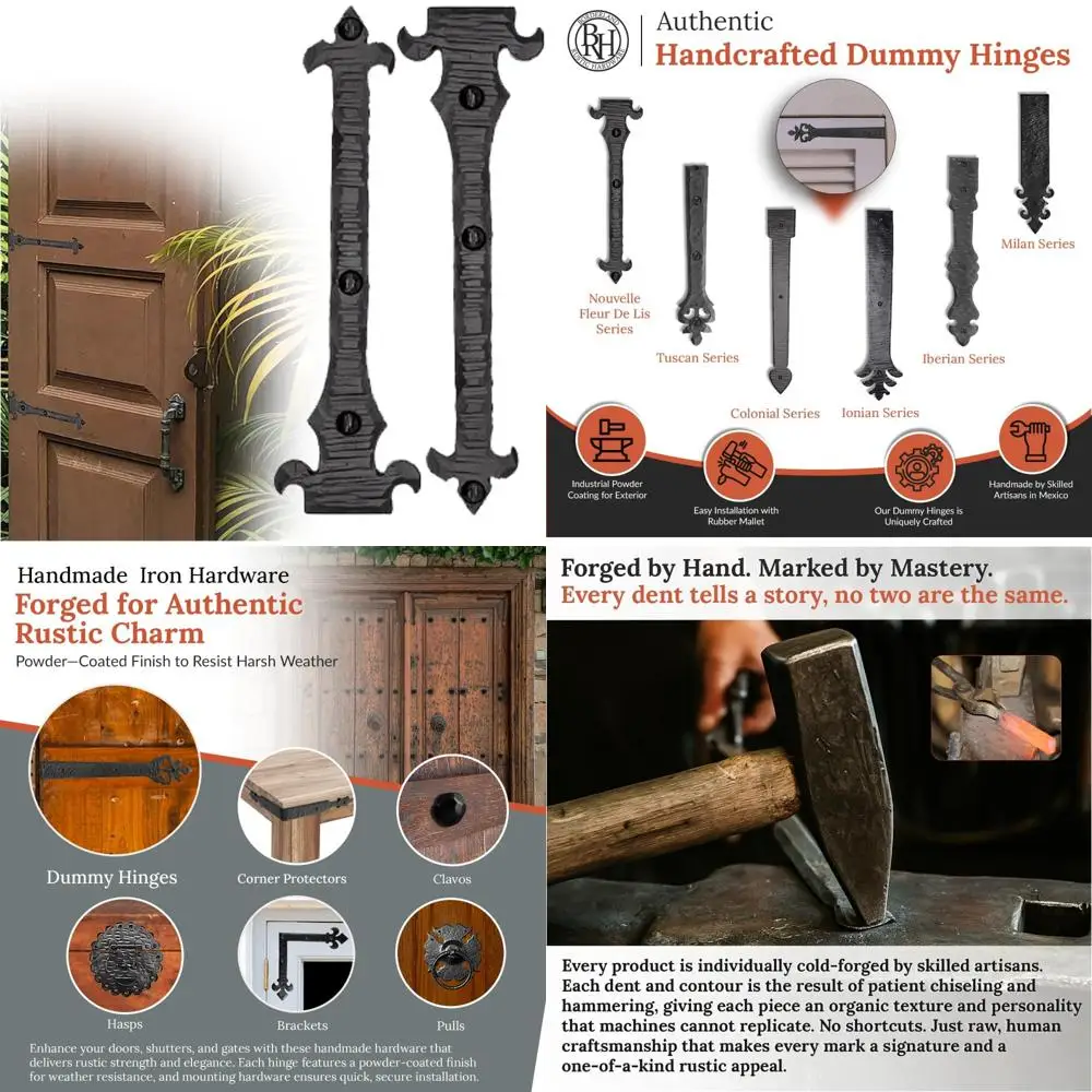 

Черные петли с искусственным ремешком — 2 упаковки из 12 железных петлей в деревенском стиле для жалюзи, дверей каретки и декоративной фурнитуры для манекена