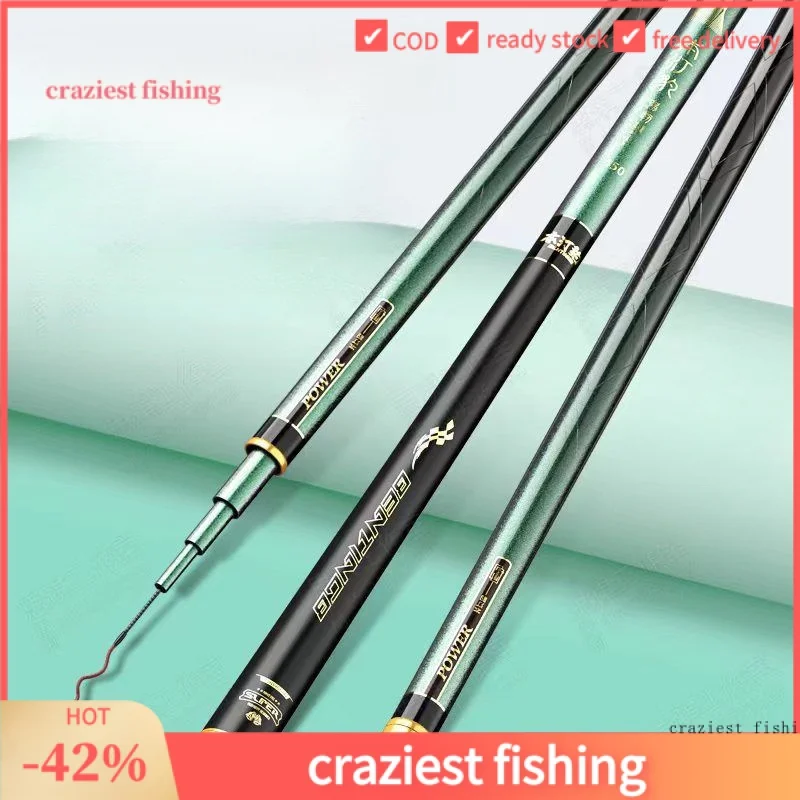 Carbon Fiber Fishing Rod Stream Ultra Light Spinning Rod Surfcasting Carp Cane Wait for Fishing Rot Telescopic Stick