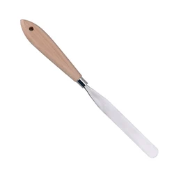 Cuchillo de pintura al óleo de acero inoxidable, artesanía de artista, espátula de madera temprana, raspador de mezcla, herramienta con mango de madera, herramientas para hornear, papelería