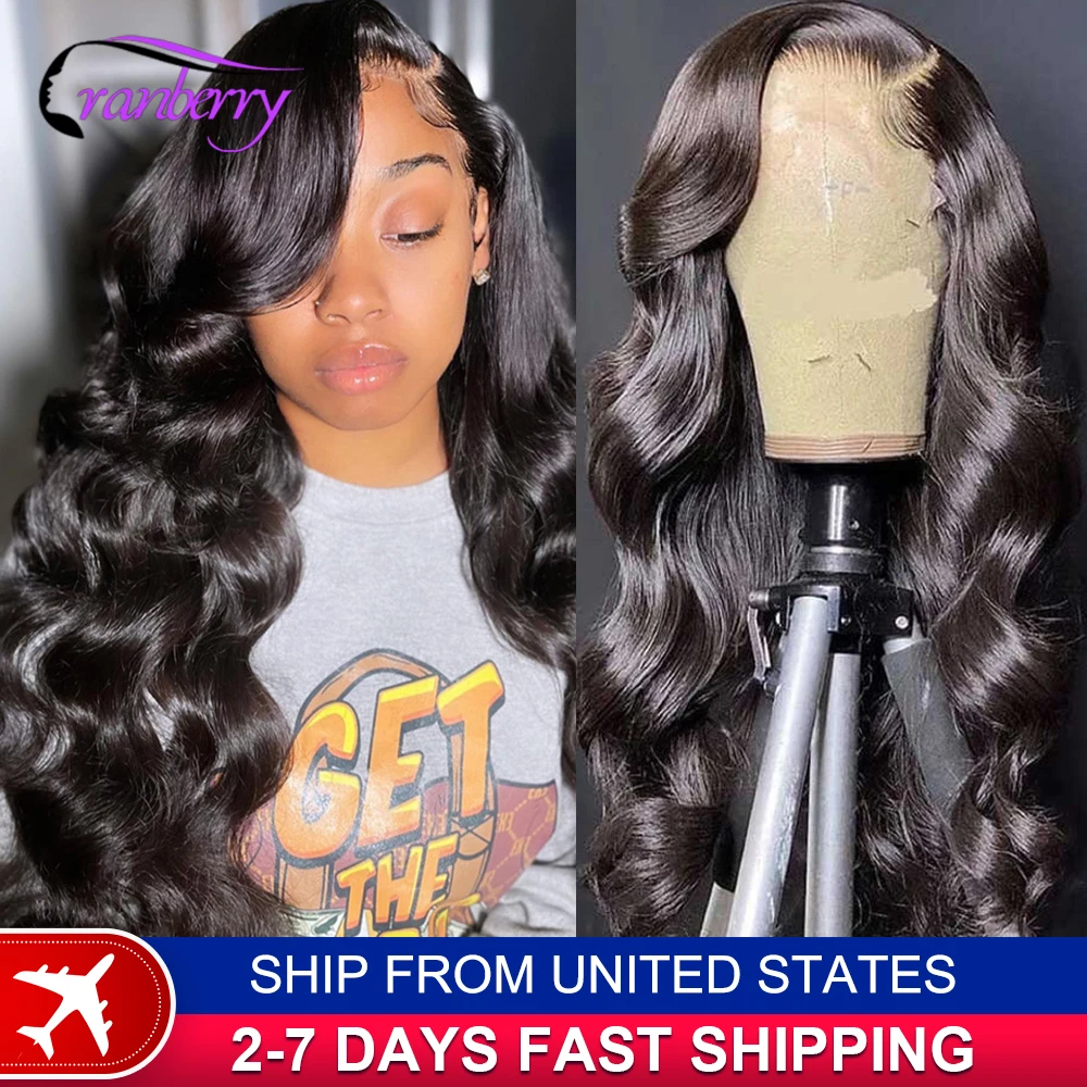 Human Hair Lace Wigs HD Transparent Body Wave 13x4 Lace Frontal Wig 180% Density Cranberry Hair 4x4 Lace Closure Wig