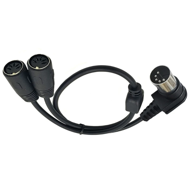 Y Splitter DIN 5Pin Male to Two 5Pin Female Adapter Cable Compactly Design