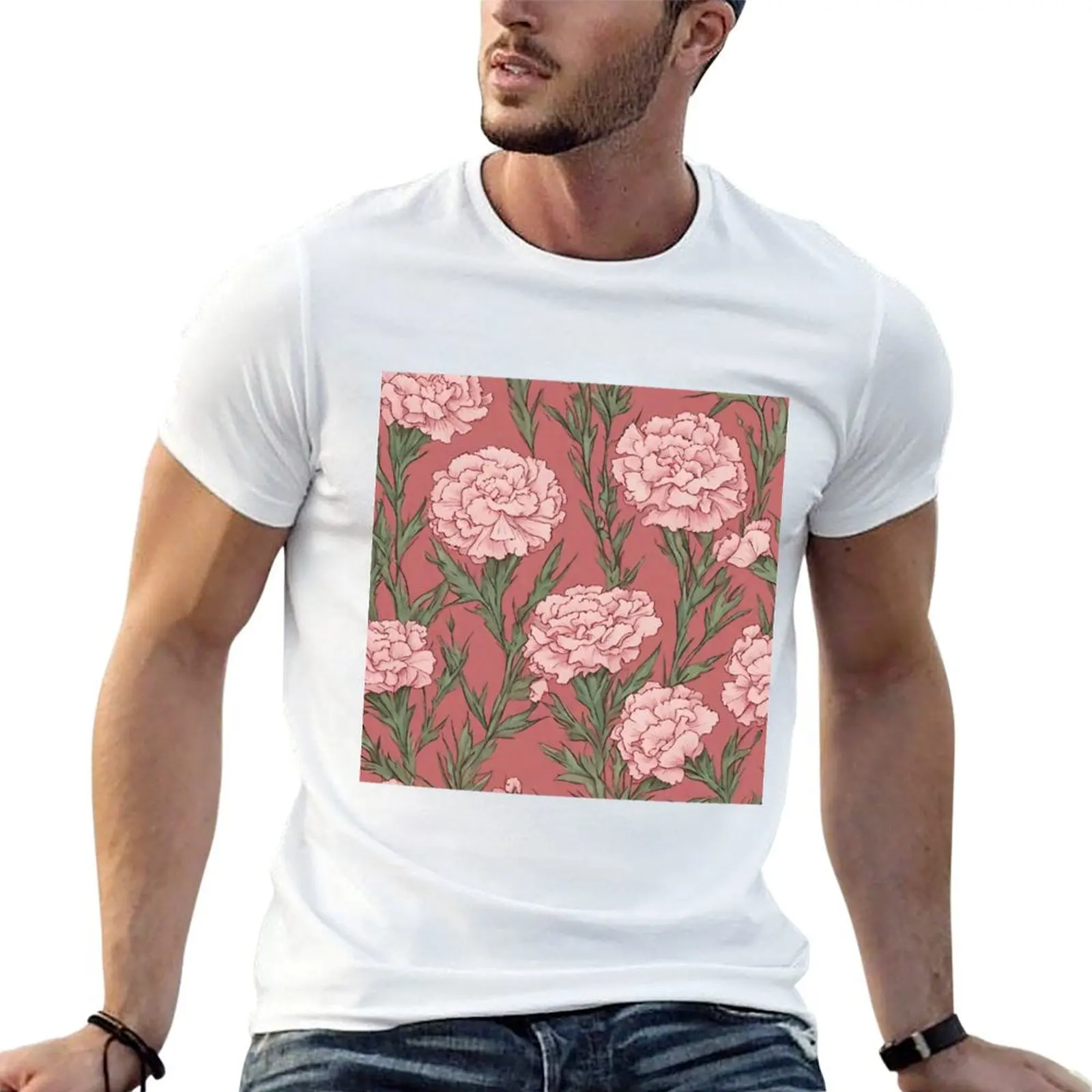 

Plants and flowers, Carnation, Happy Mothers' Day T-Shirt t shirt man casual t shirts for man slim fit T-Shirt
