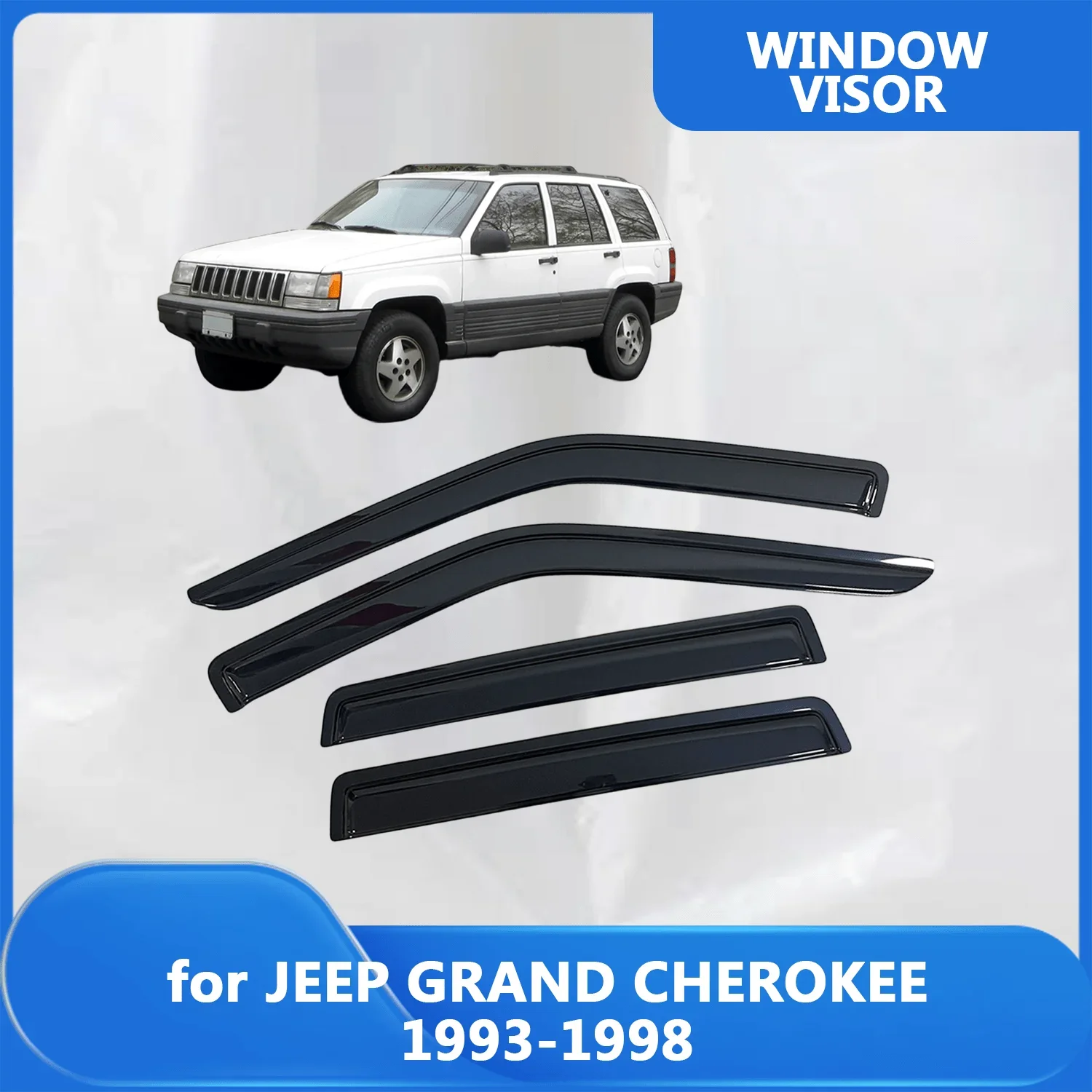 

Window Visor for JEEP GRAND CHEROKEE 1993 1994 1995 1996 1997 1998 Wind Deflectors Rain Guards Door Visor Vent
