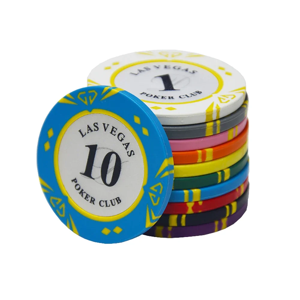 10pcs Clay Poker Chips 40mm Texas Hold \'em Casino Chips Board Game Entertainment Coins Round Chips