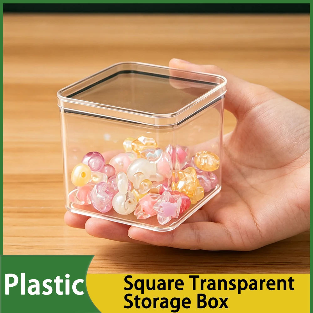 1-10Pcs Plastic Transparent Storage Box Organizer Desk Storage Box Container Drawer Jewelry Candy Food Makeup Gift Display Box