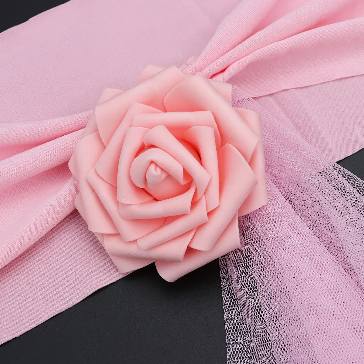 Pink Chair Organza Sashes Elegant Bow Knot for Wedding Party Birthday Banquet Event Decoration Chair Cover Sashes