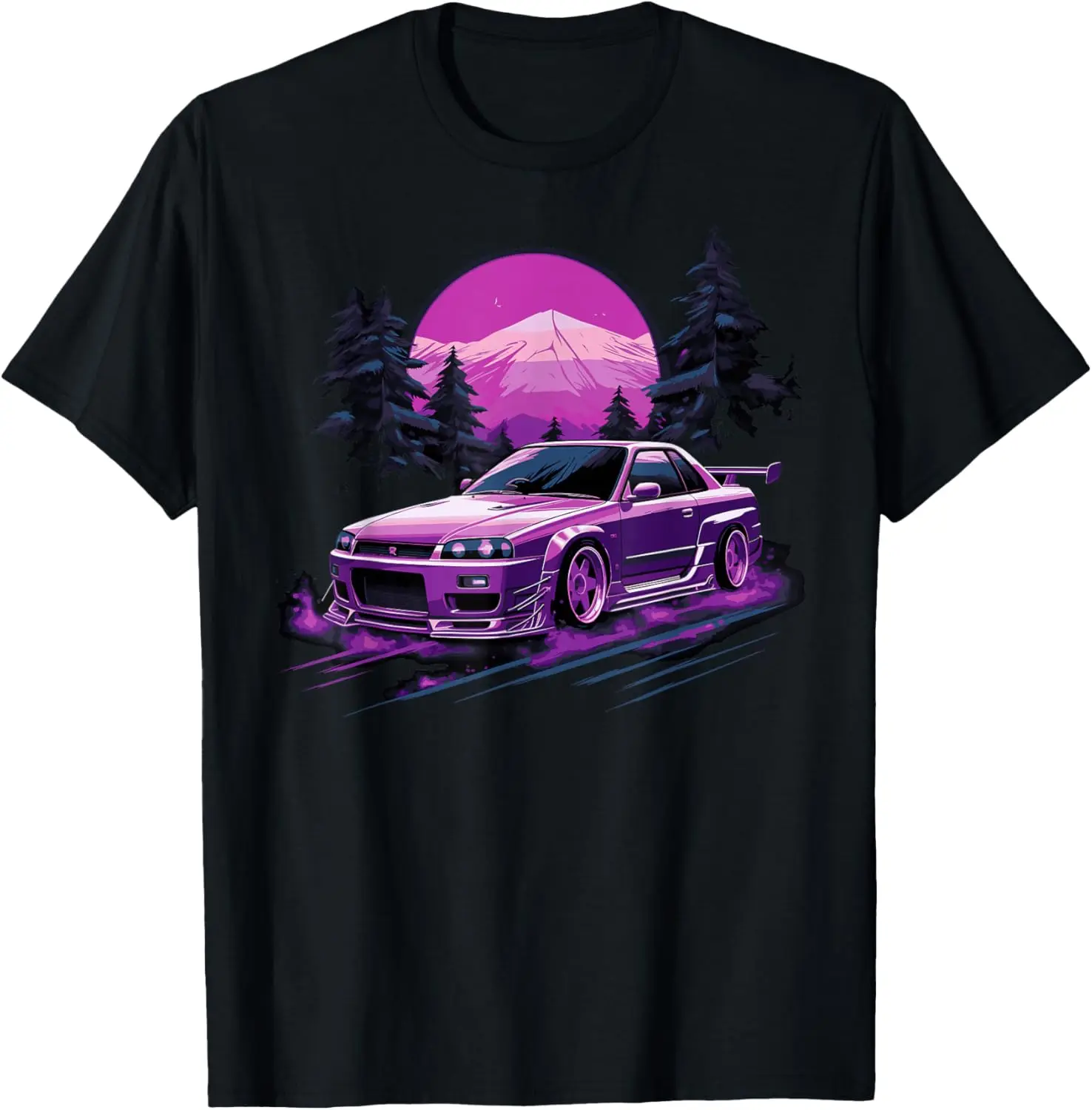 purple Gt r 34 Skyline JDM Car Enthusiast T-Shirt