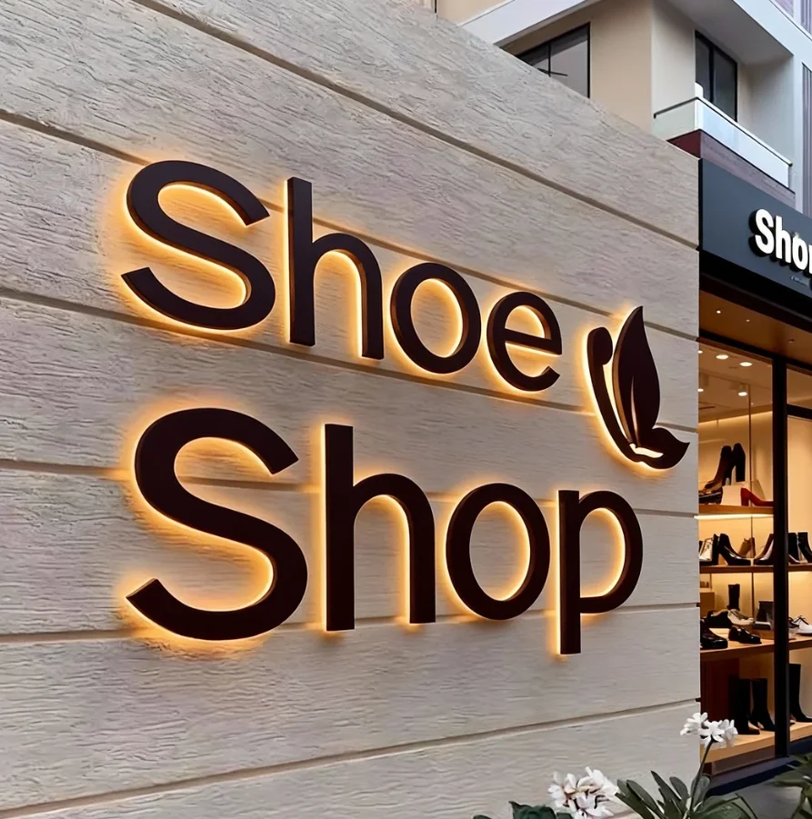 Custom Logo Sign Luminous Letters Signboard Advertising Led Backlit Sign Restaurant Business Signs Light Letter Brand Label