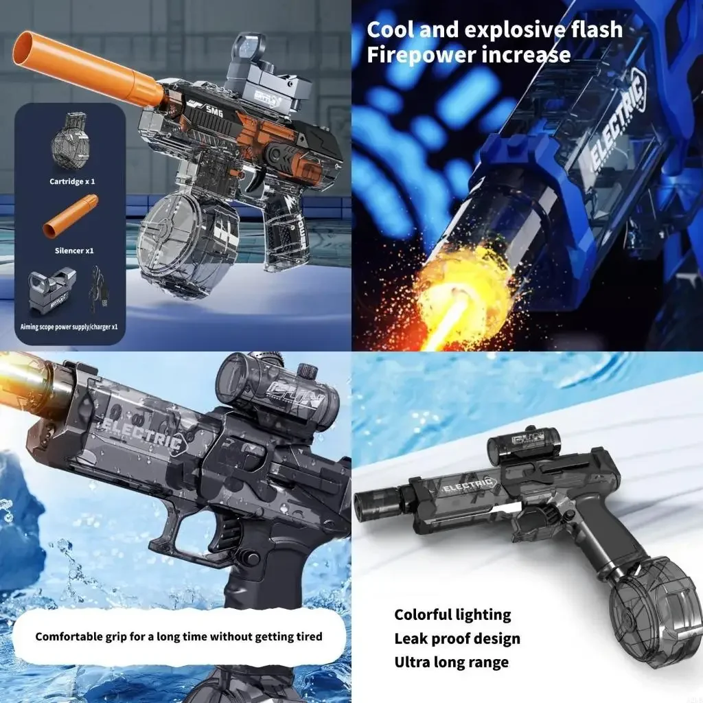 

Электрический водяной опрыскиватель высокого давления, крутой свет, большой радиус действия, от 26 до 32 футов, игрушка-сквирт и