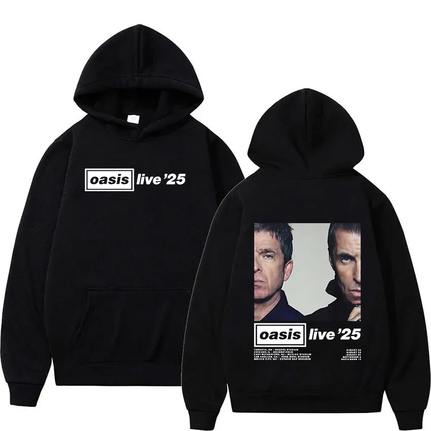 Rock Band O-Oasis Live 25 Tour Hoodie British Album Hip Hop Pullover Sweatshirt Men's Retro Fashion Oversized Hoodies Streetwear