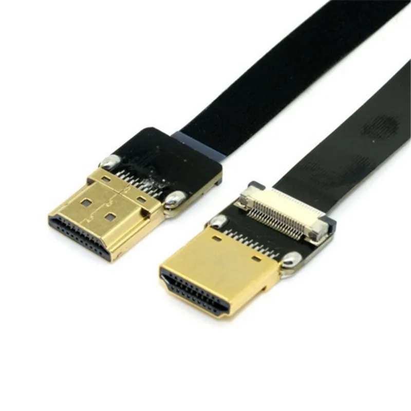 10 سنتيمتر/20 سنتيمتر/50 سنتيمتر FPV HDMI نوع ذكر إلى ذكر HDMI FPC شقة مايكرو مايكرو HDMI متوافق كابل للتصوير الجوي المتعدد