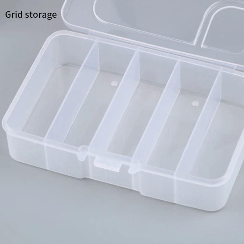 5/6 Grid Portable Embroidered Multi-grid Storage Box Plastic Sub-packaging Box Eyebrow Tools Beauty Cosmetic Storage Organizer