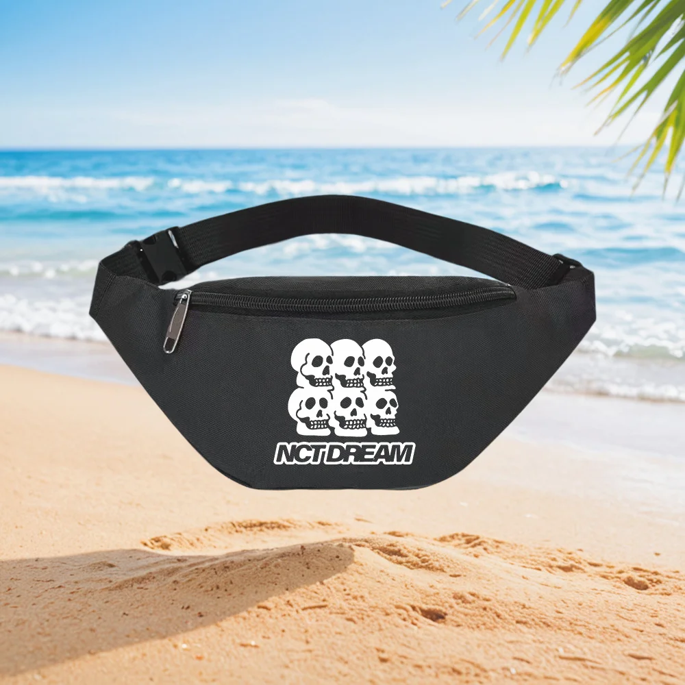 

NCT DREAM Skull Design Waist Backpack Crossbody Chest Bag Street Casual Sporty Fashionable Simple Unique Printed Design