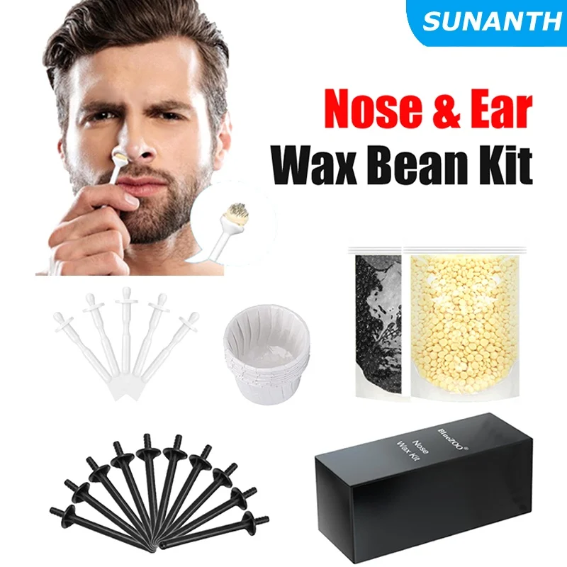 Portable For Men And Women Wax Bean Nose and Ear Hair Removal Kit Paper-Free Cleaning Wax Set Nose Hair Removal Wax Kit