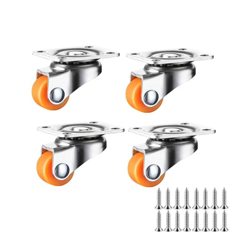 

4 Pcs/Lot 0.5 Inch Mini Ultra Small Rubber Silent Roller Electrical Equipment Nylon Casters Moving Universal Wheels