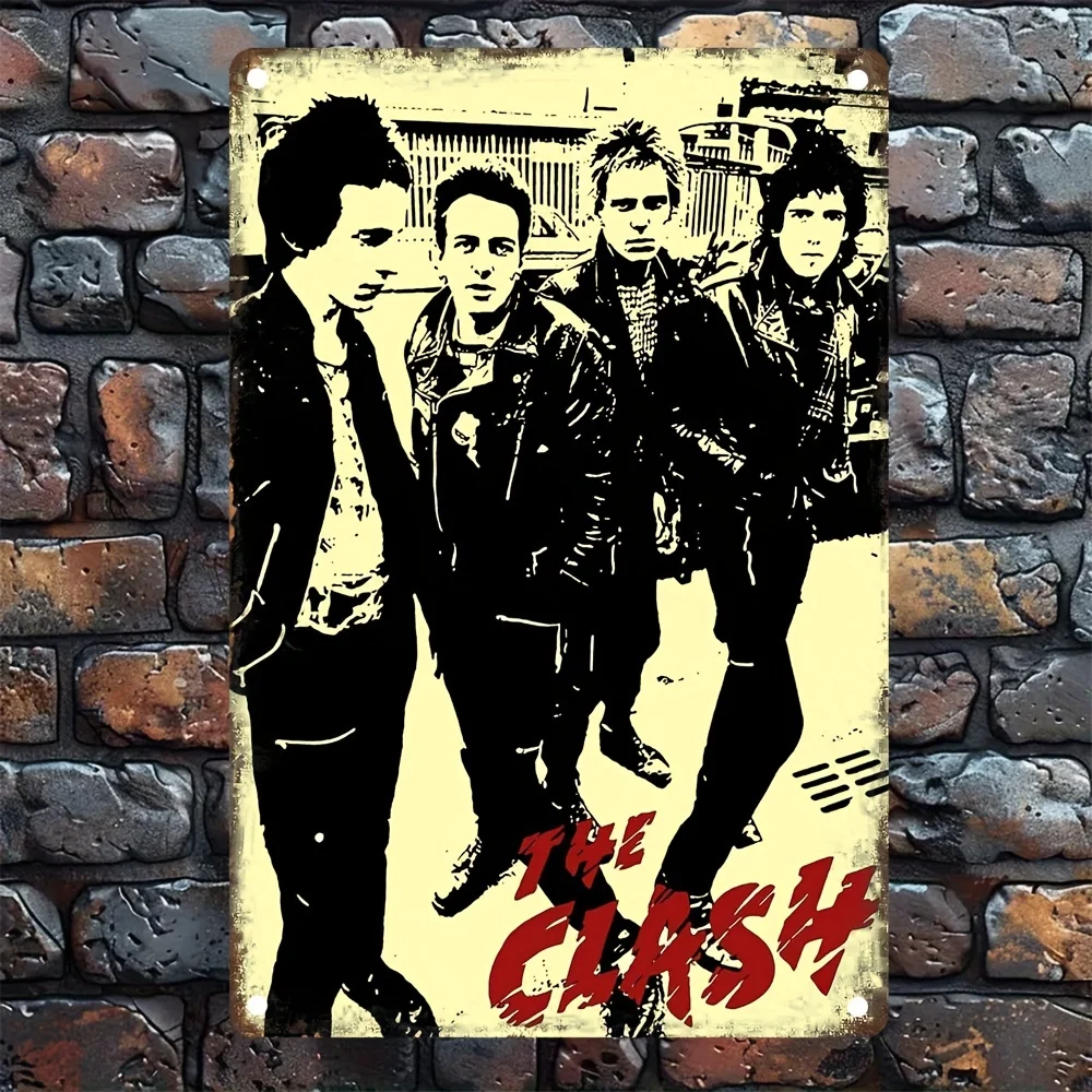 

Ретро-табличка из алюминия с изображением группы "The Clash" для декора дома, бара, гаража, настенный декор