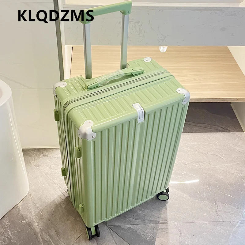 

KLQDZMS Rolling Suitcase ABS + PC Boarding Box 20"22"24"26Inch USB Charging Trolley Case Students Password Box Zipper Luggage