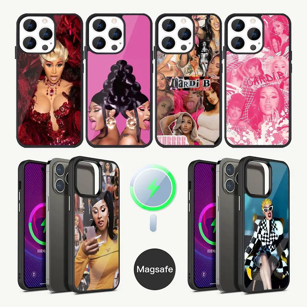 

C-Cardi B Rapper Phone Case For iPhone 17,16,15,14,13,12,11,Plus,Pro,Max Mini Magsafe Magnetic Wireless Charging
