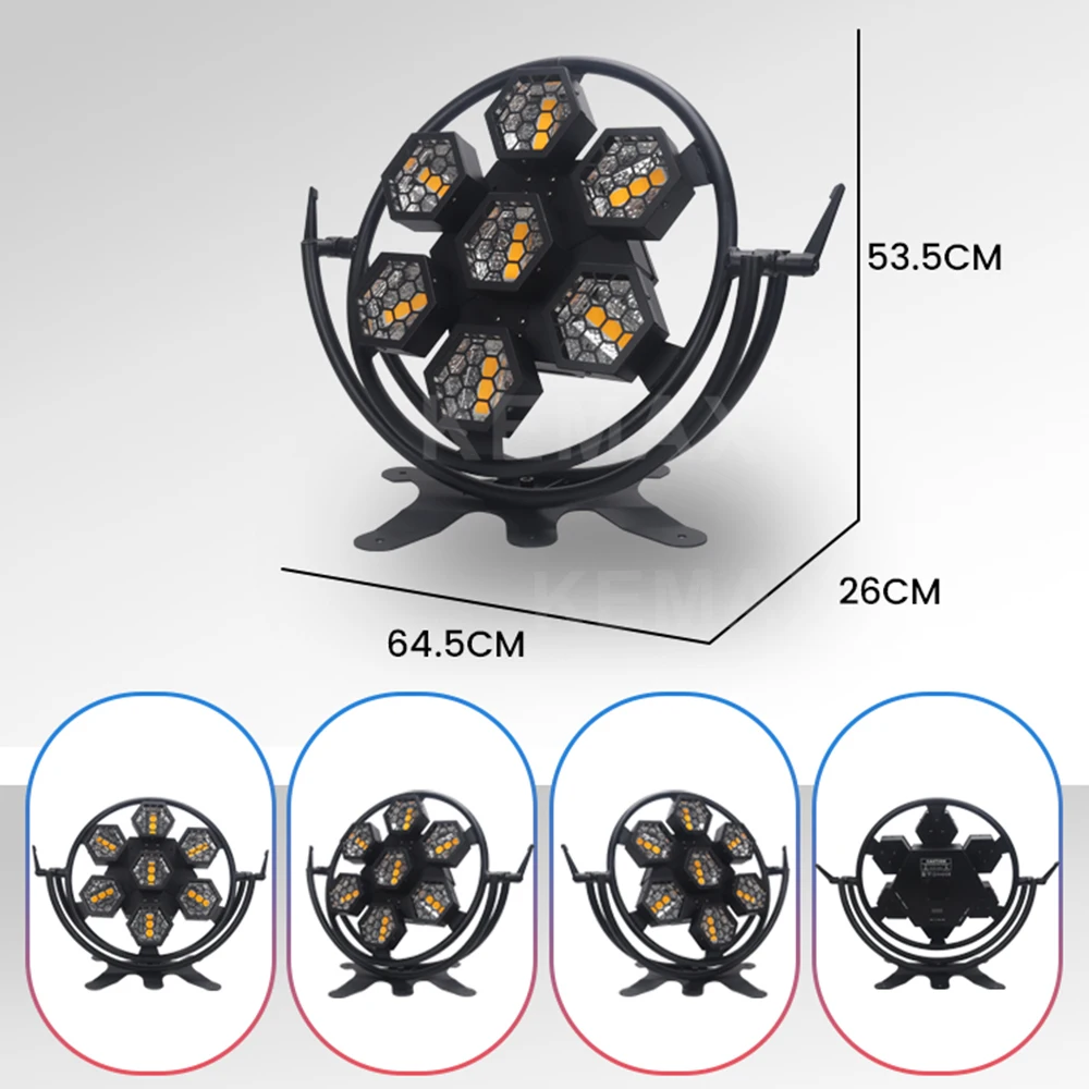 Retro podiumlicht 7 LED COB DMX-besturing Geluidsgeactiveerd RGBW Pixel Achtergrondeffect Disco-verlichting voor bruiloft Concert DJ Club