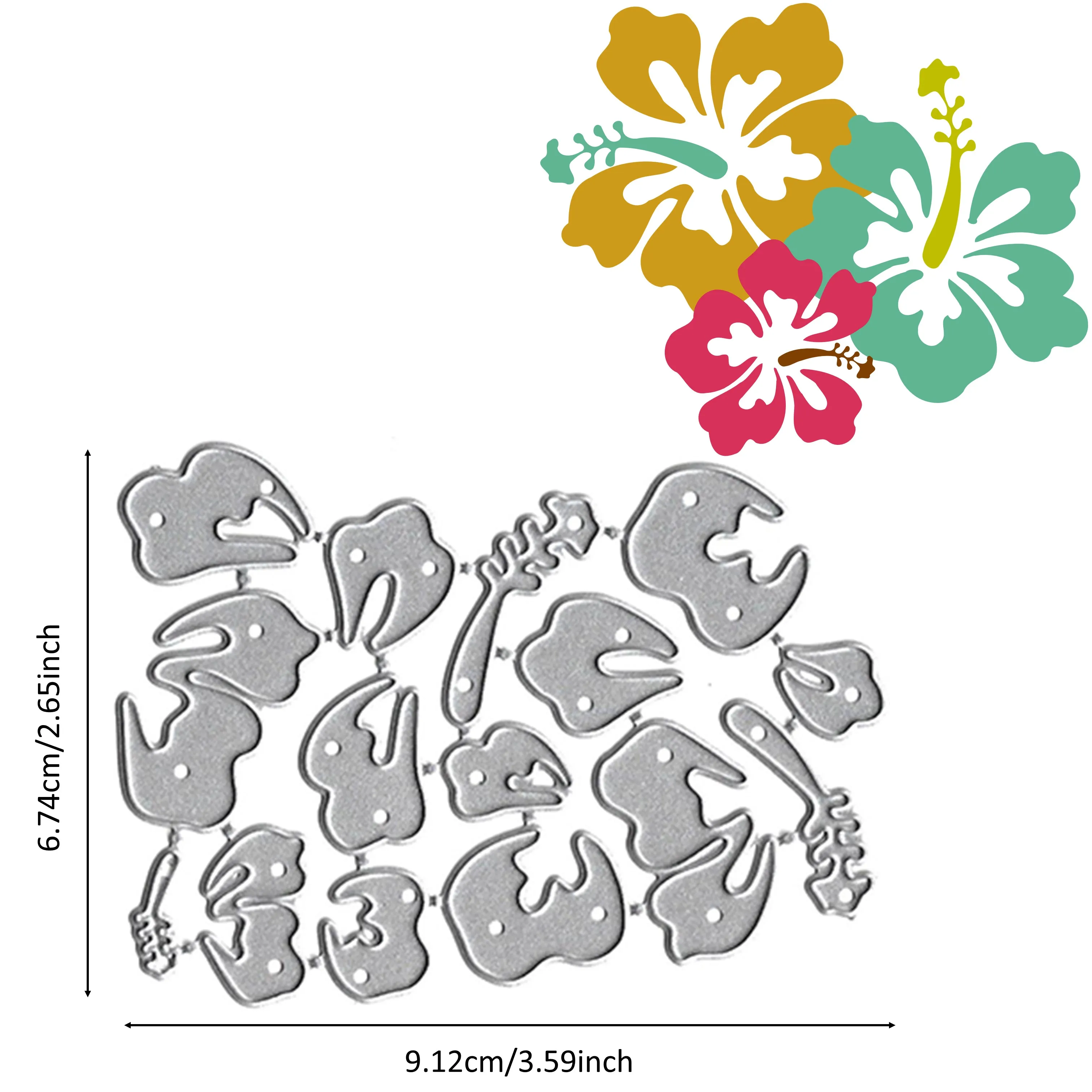 3D Hawaiian Hibiscus Flowers Metal Cutting Dies Stencils Scrapbooking Card Decoration Photo Album DIY Gift 2023 New Arrivals