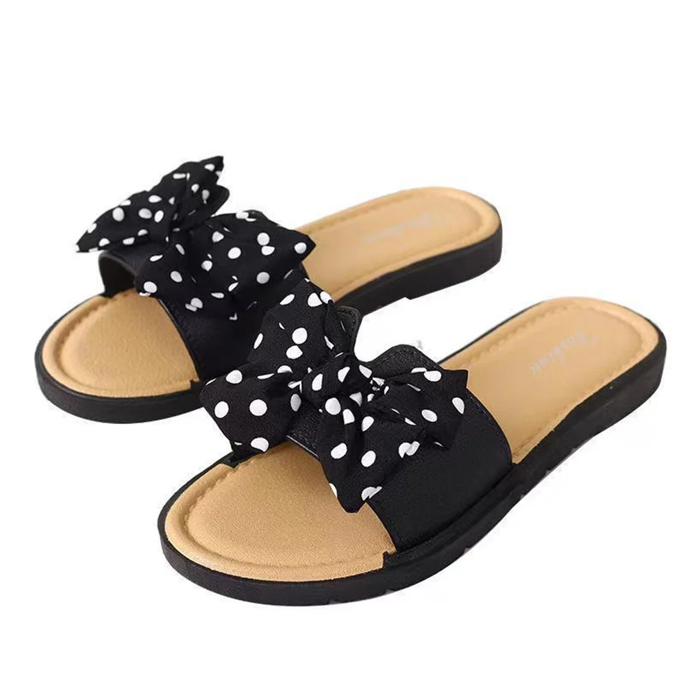 

Explosive bow slippers Female summer student fashion ins beach wear home comfort soft sole flip-flops