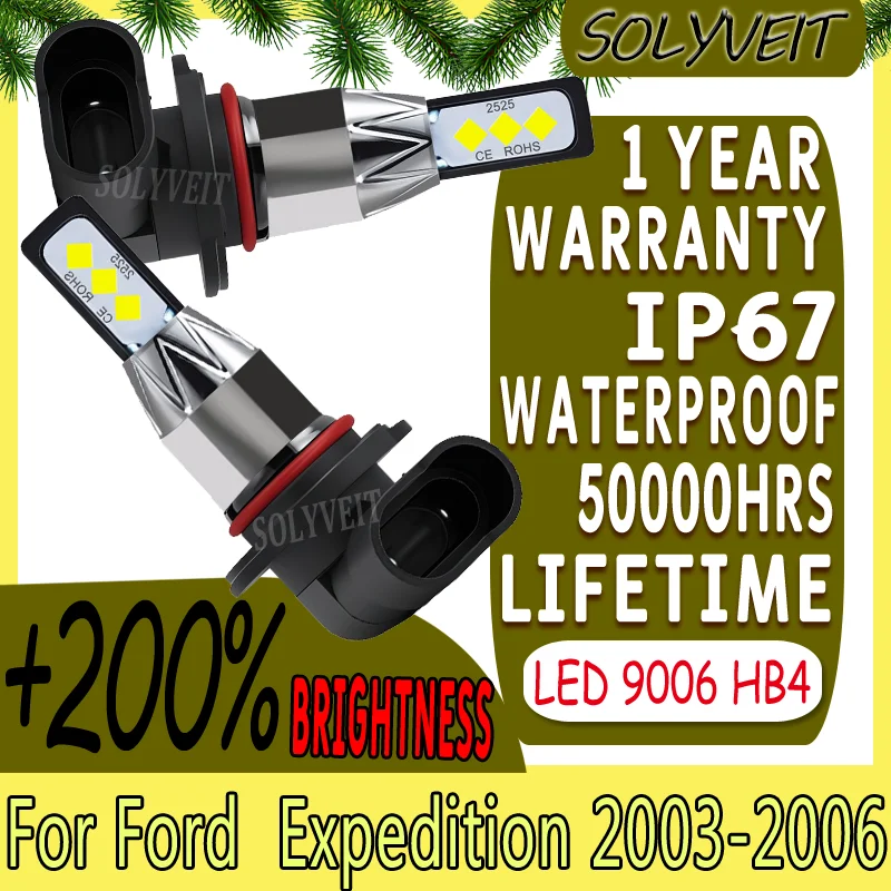 

waterproof No Dark Spots Wide Beam Angle Stable Performance Strong Power LED Low Beam For Ford Expedition 2003 2004 2005 2006