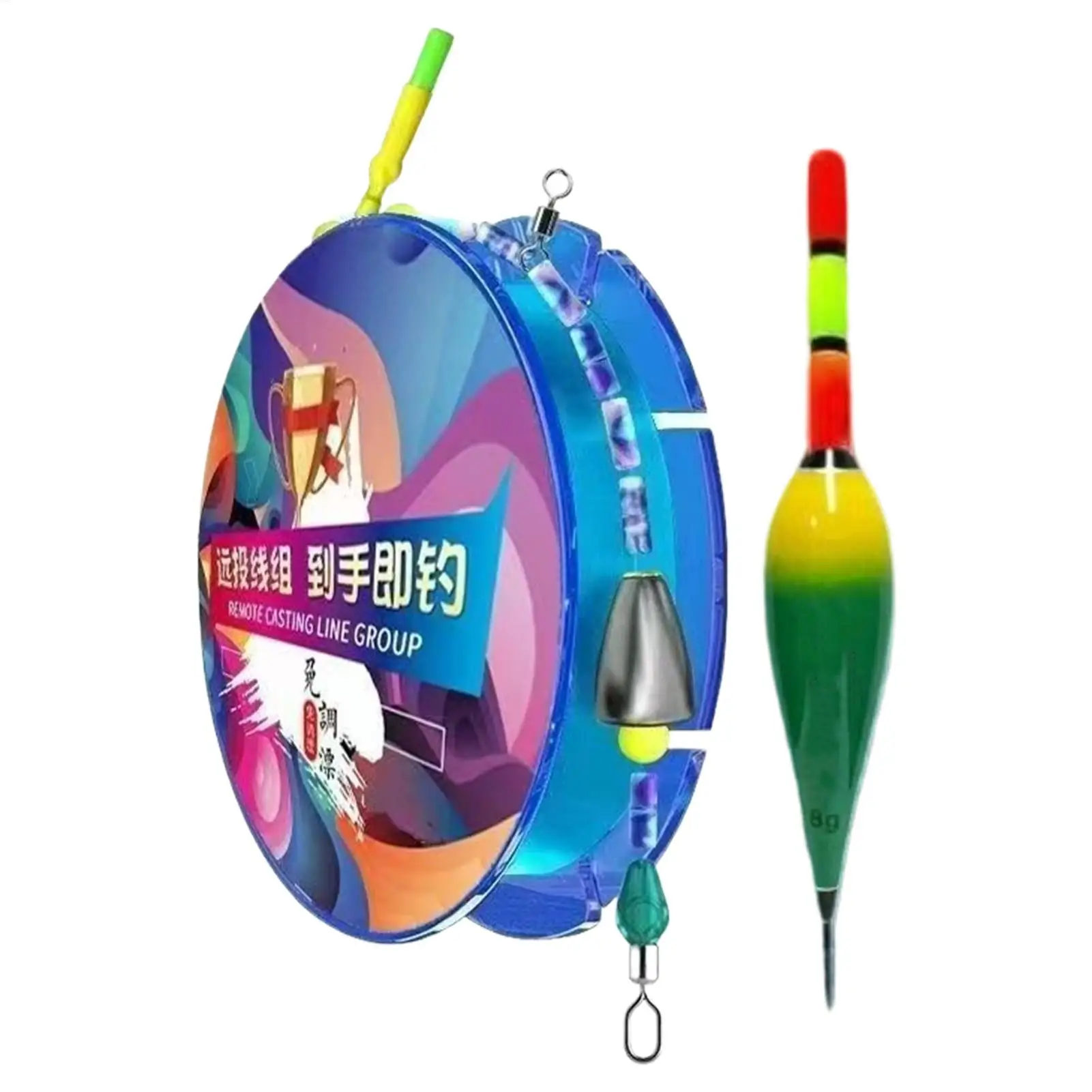 NEUE Angelschnur mit Farbwechsel-Schwimmer, automatisches Schwimmer-Set für Barschangeln, Kajak, Salzwasser, Boot, Anlegestelle