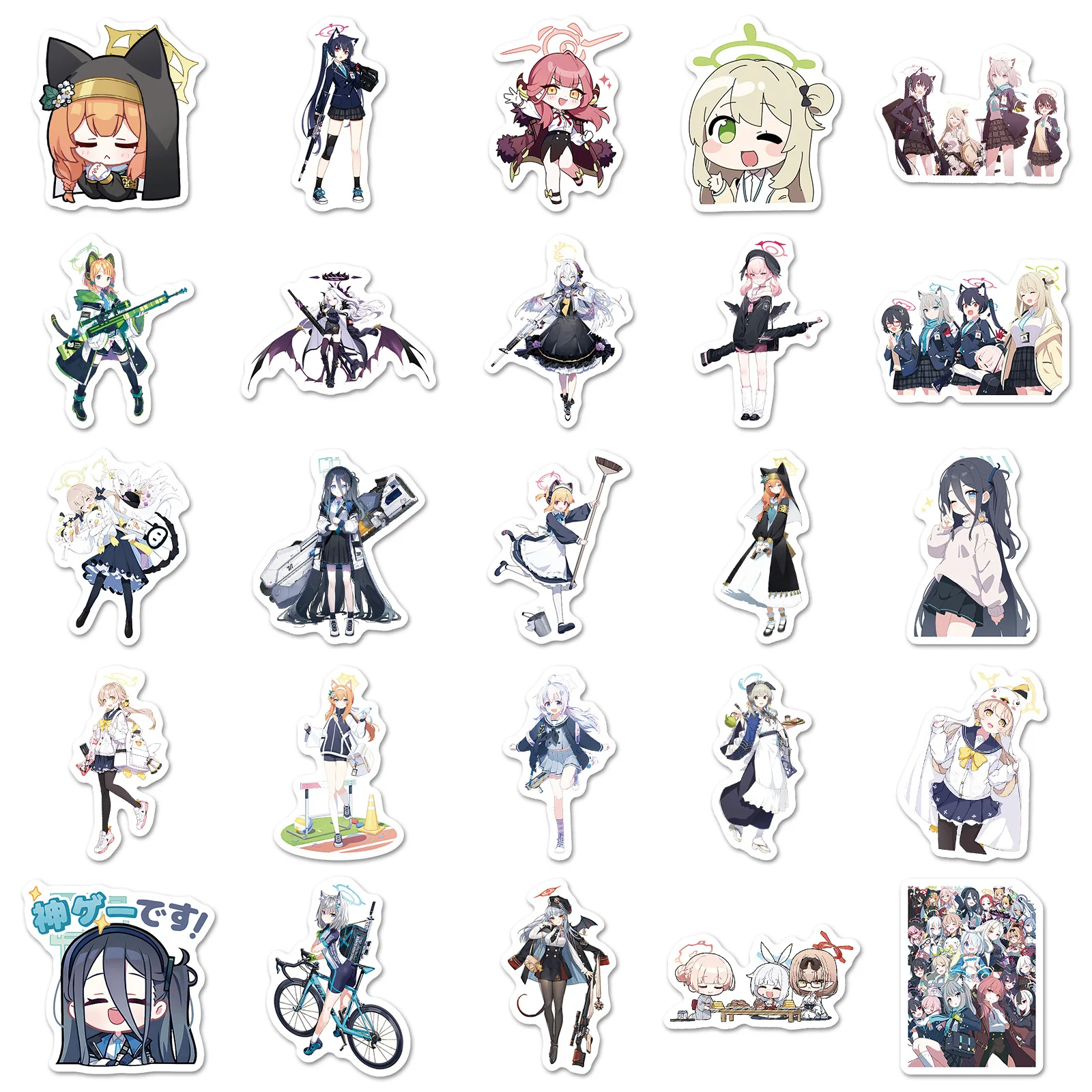 10/50 Uds. Pegatinas de juegos de rol archivo azul pegatina de dibujos animados de animación DIY decoración portátil guitarra coche bicicleta calcomanías de juguete