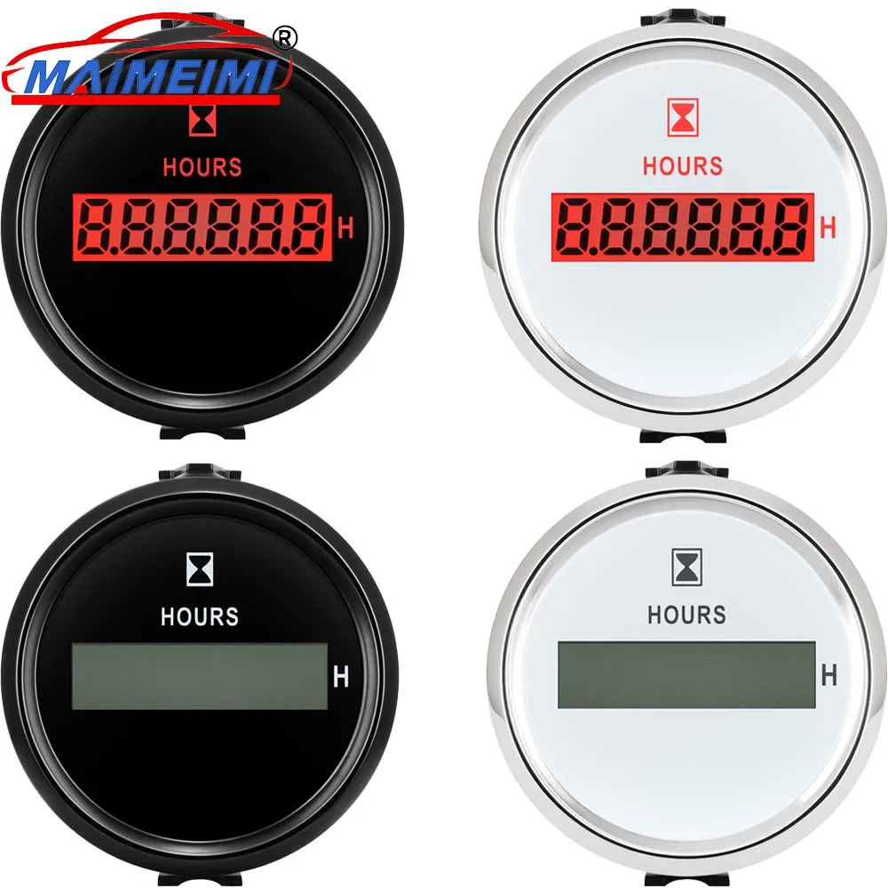 

52mm digital waterproof hour gauge 0-99999.9H Clock Digital pointer instrument with Red Backlight